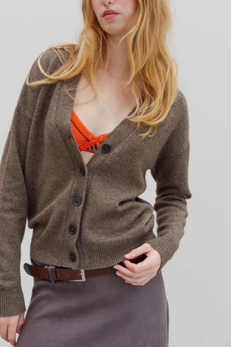 Aida Yak Cardigan - Bark