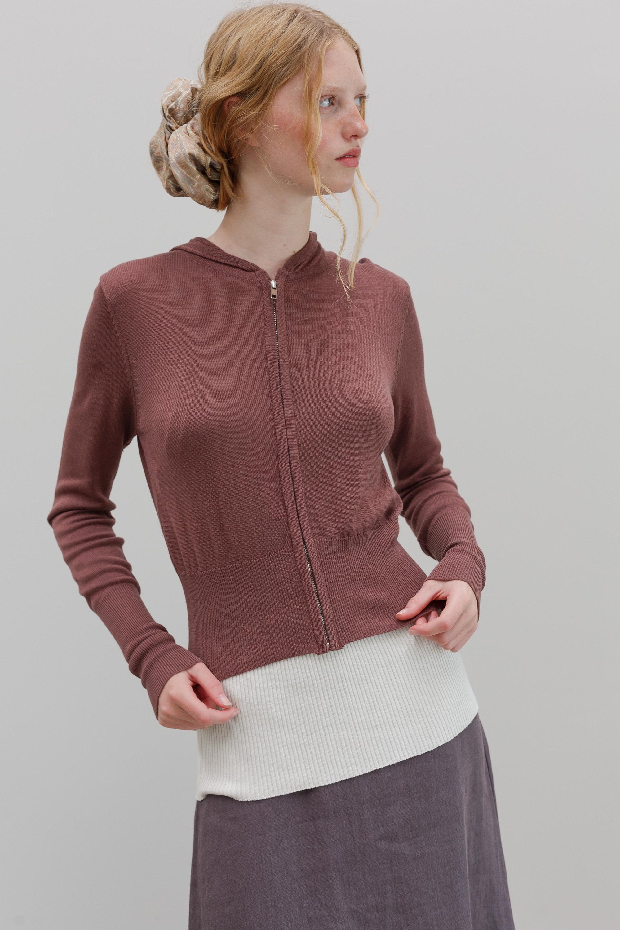 Wes Silk Cotton Hoodie - Sumac