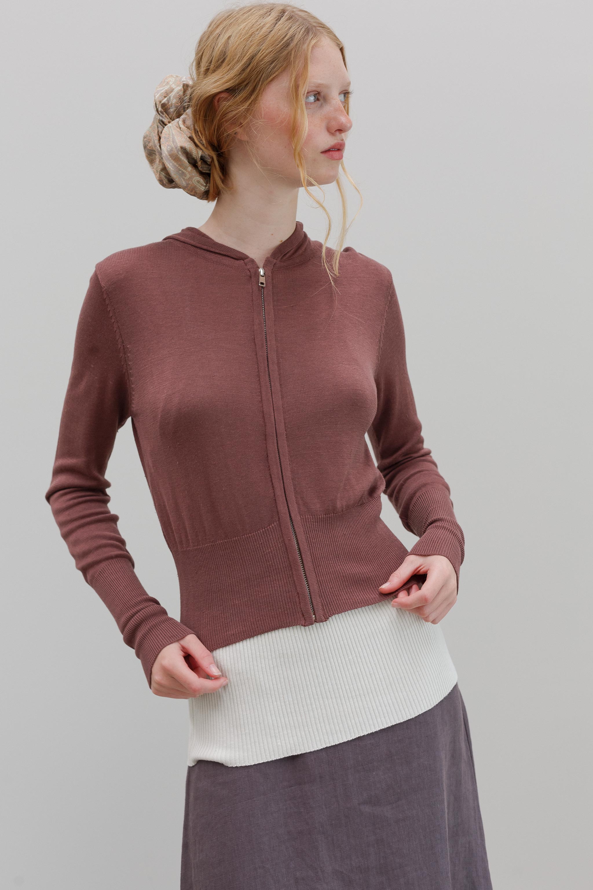 Wes Silk Cotton Hoodie - Sumac