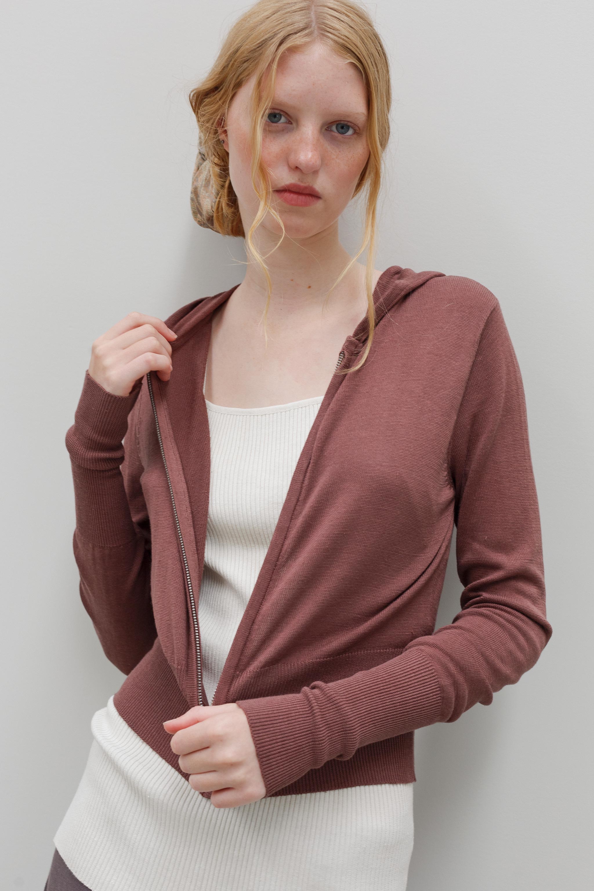 Wes Silk Cotton Hoodie - Sumac