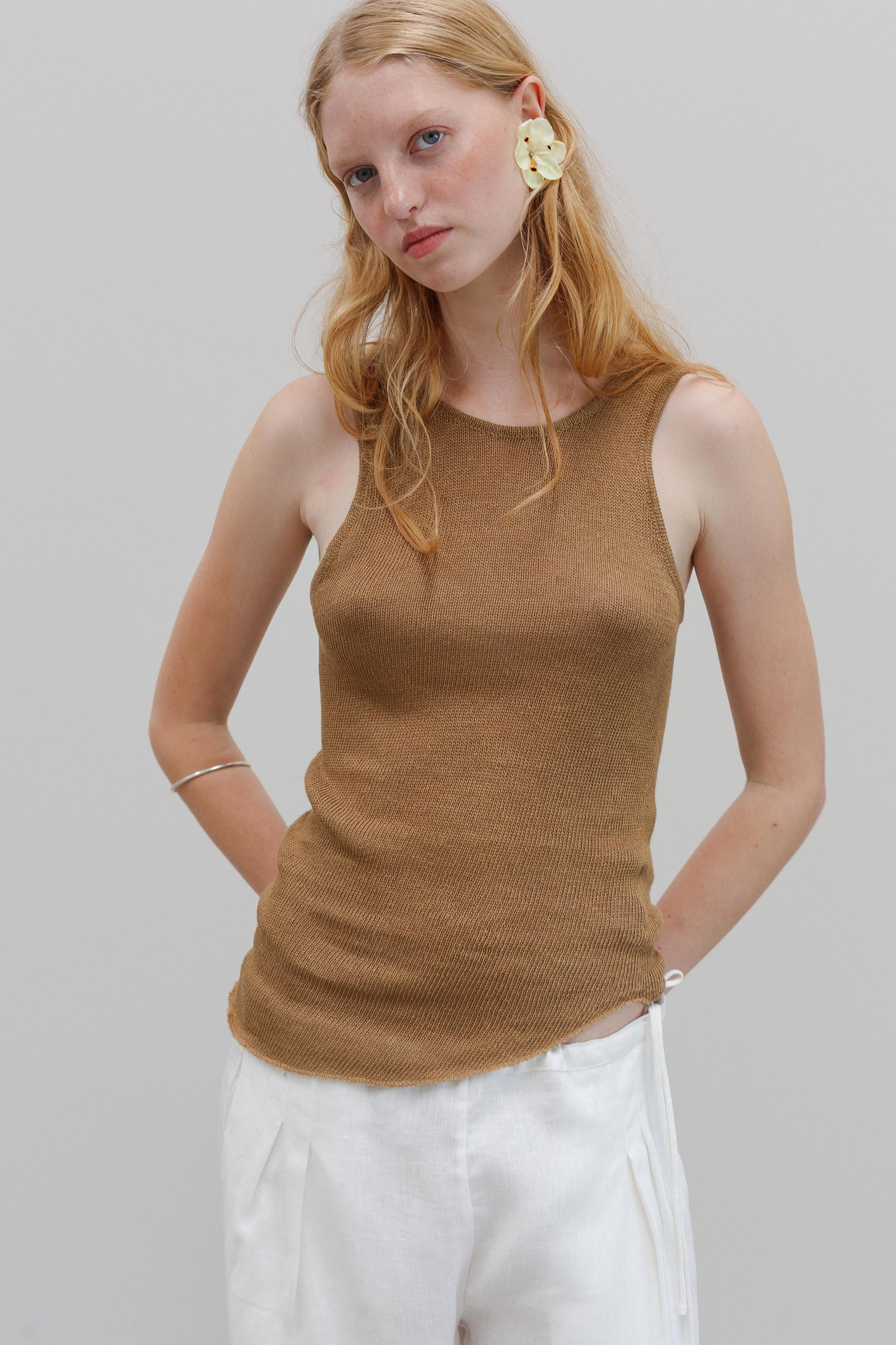Amore Linen Top - Honey