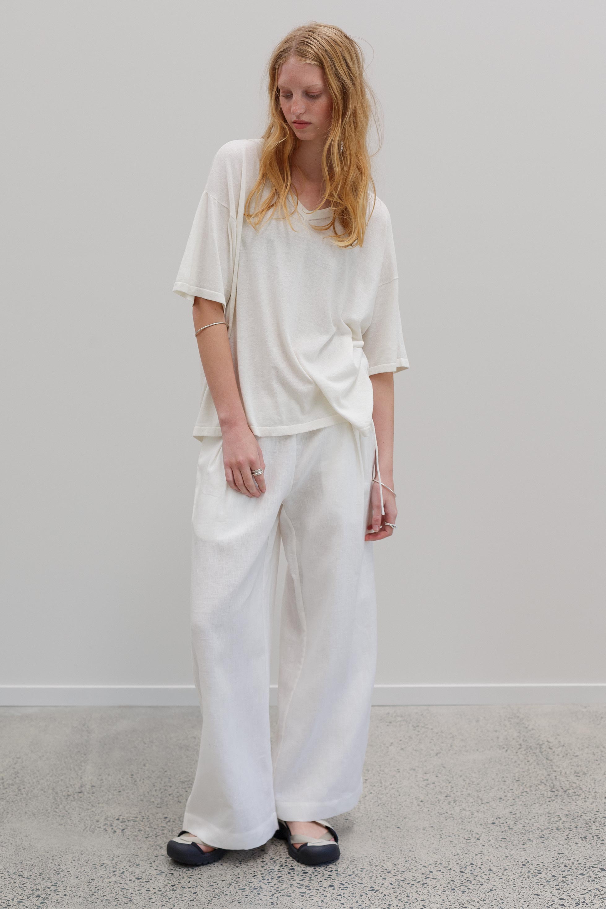 Kind Hemp Embroidery Top - Blanc