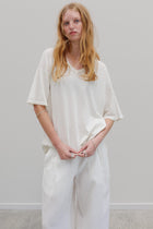 Kind Hemp Embroidery Top - Blanc