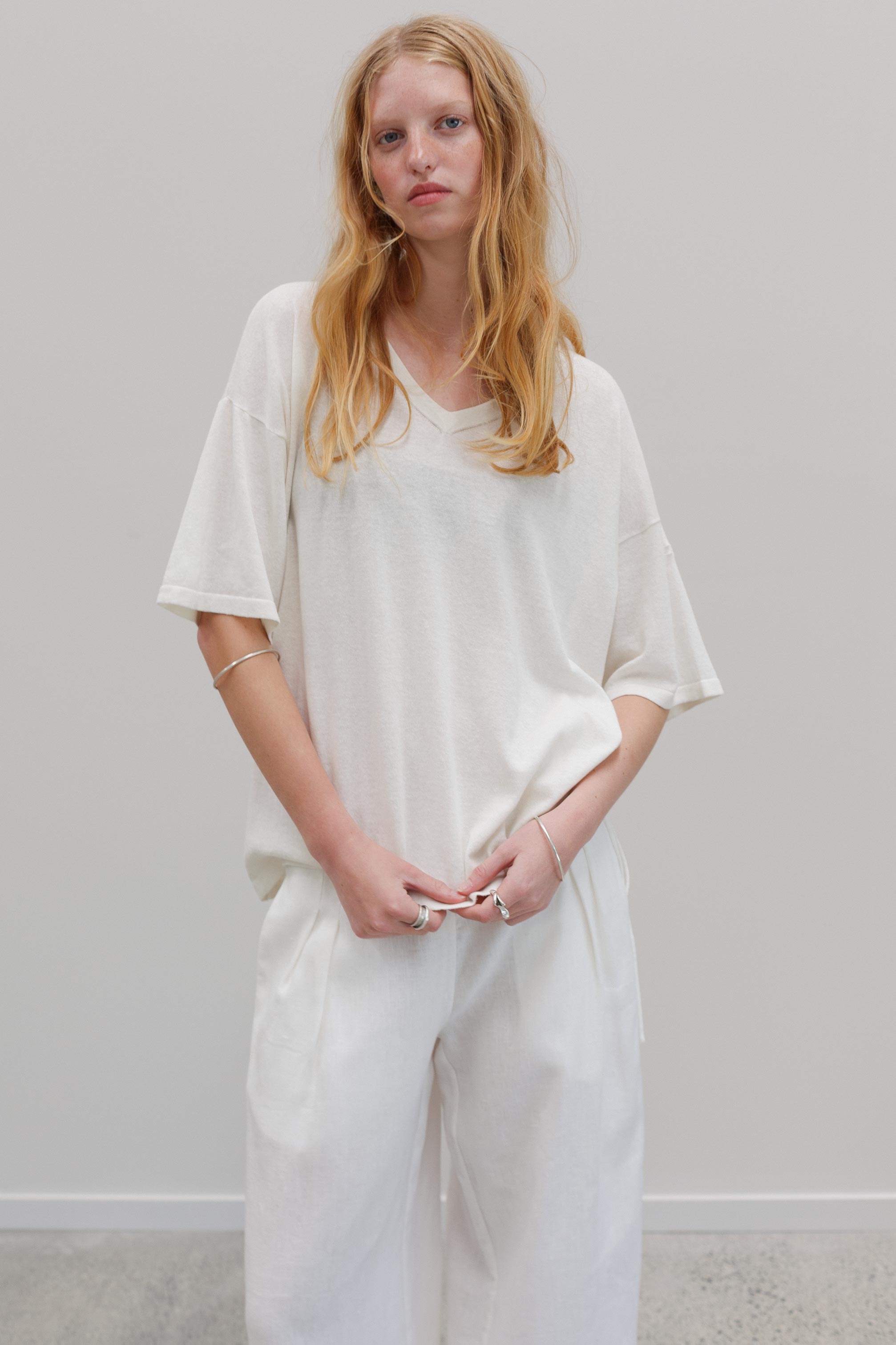 Kind Hemp Embroidery Top - Blanc