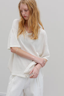 Kind Hemp Embroidery Top - Blanc
