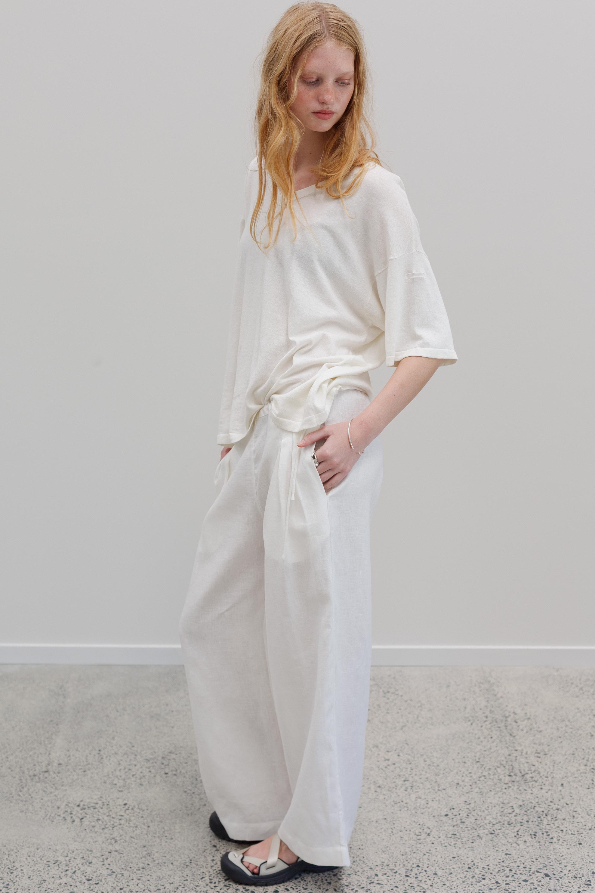 Kind Hemp Embroidery Top - Blanc