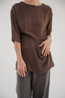 Vintage Carob Silk Mini Dress