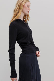 Wes Silk Cotton Hoodie - Black