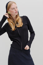 Wes Silk Cotton Hoodie - Black