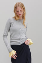Chimes Merino Cardigan  - Pearl Grey