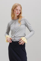 Chimes Merino Cardigan  - Pearl Grey