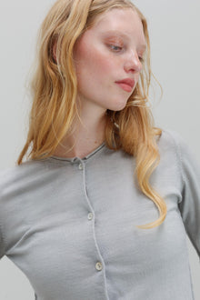 Chimes Merino Cardigan  - Pearl Grey
