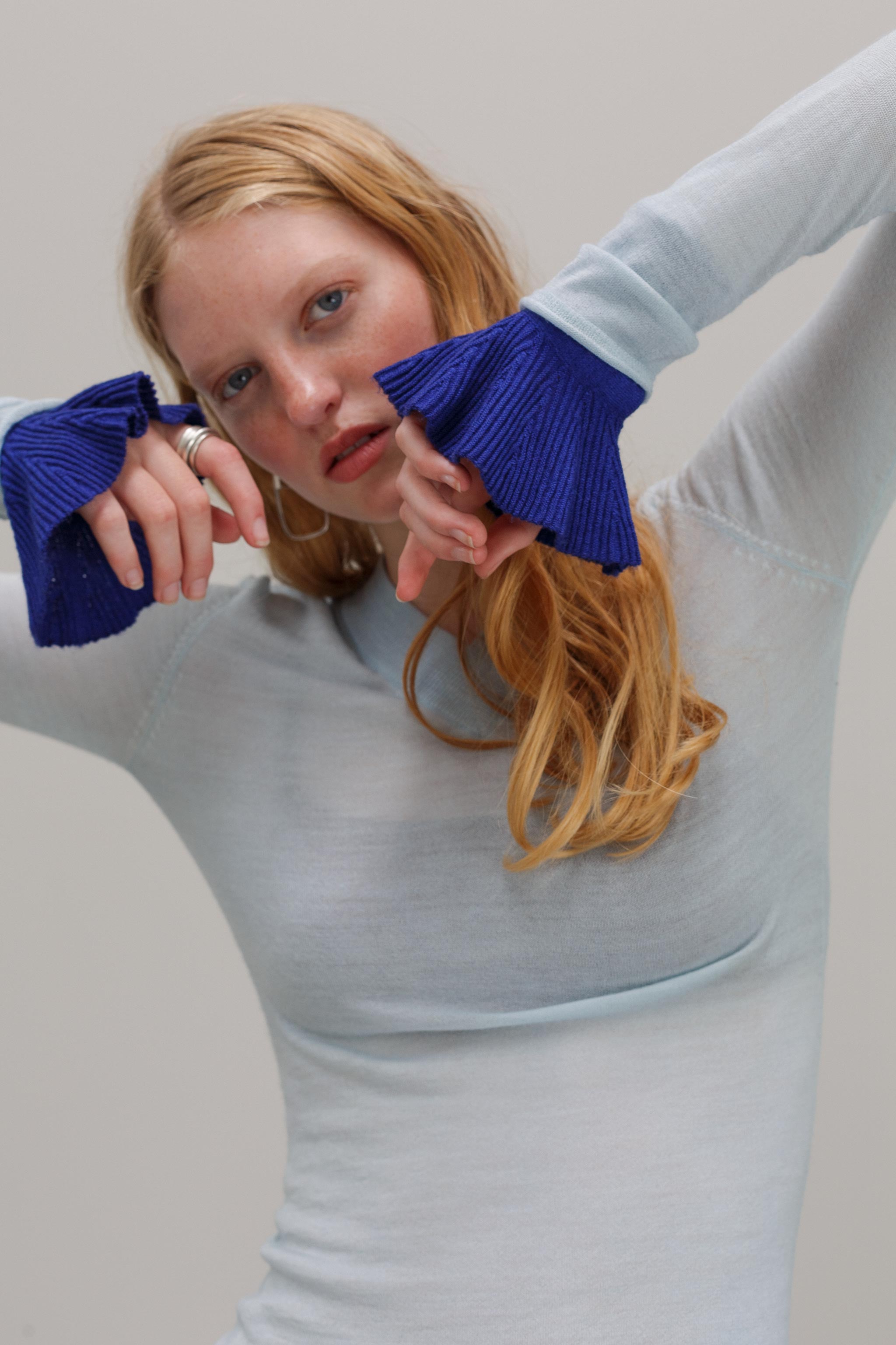 Shiki Silk Cashmere Cuffs - Lazuli