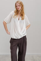 Rose Petal Tencel Blouse - White