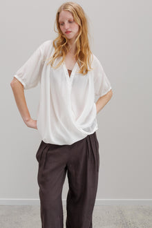 Rose Petal Tencel Blouse - White