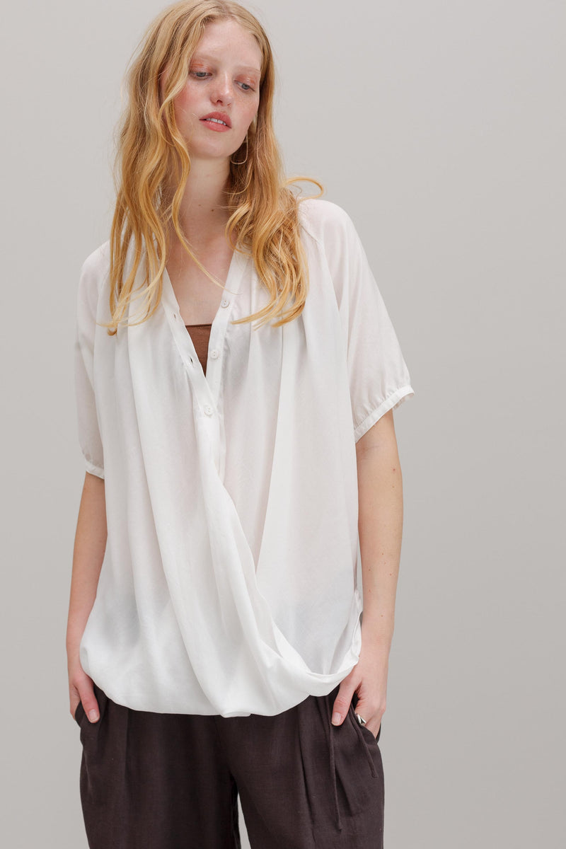 Rose Petal Tencel Blouse - White