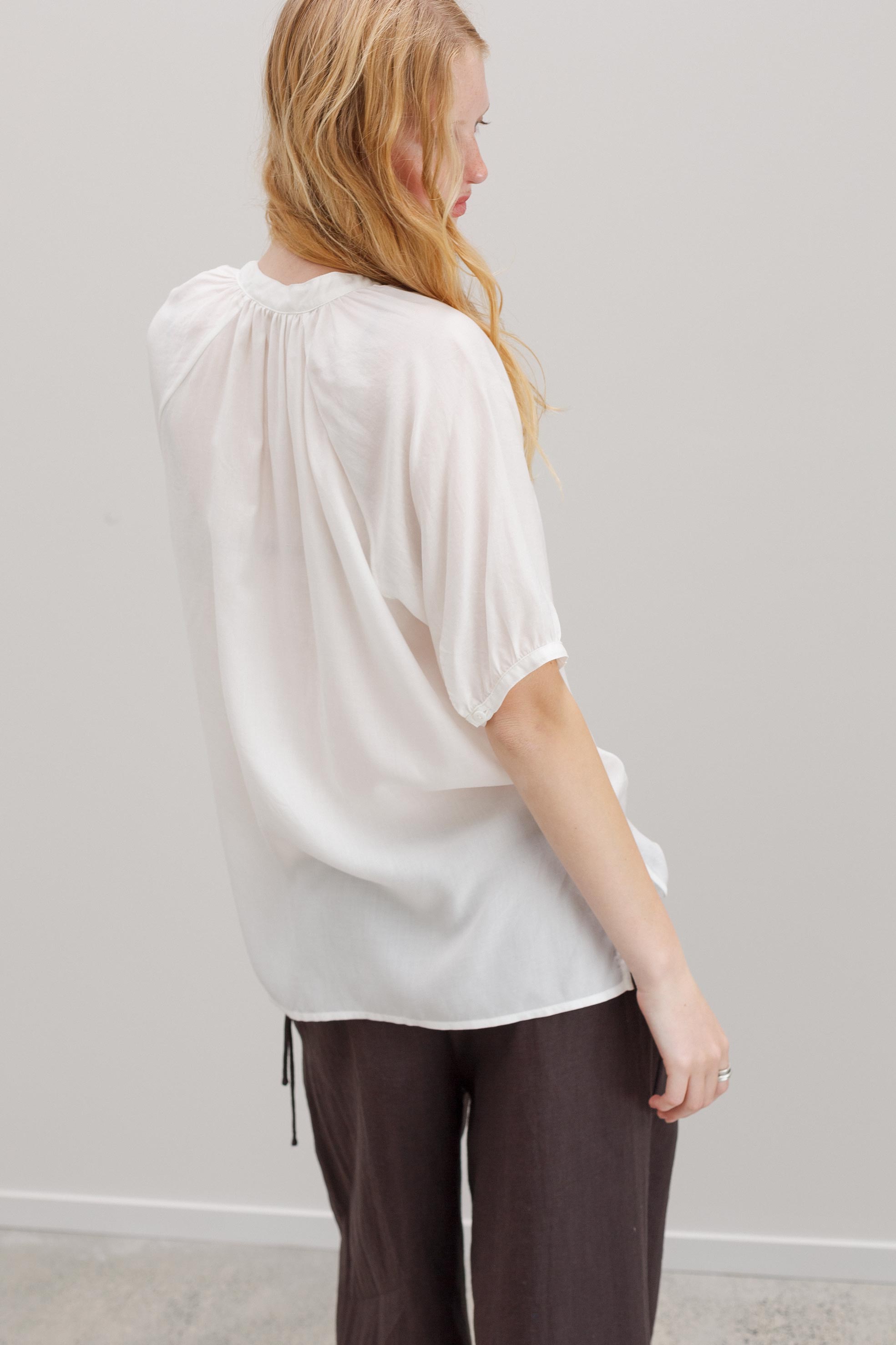 Rose Petal Tencel Blouse - White