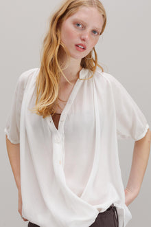Rose Petal Tencel Blouse - White