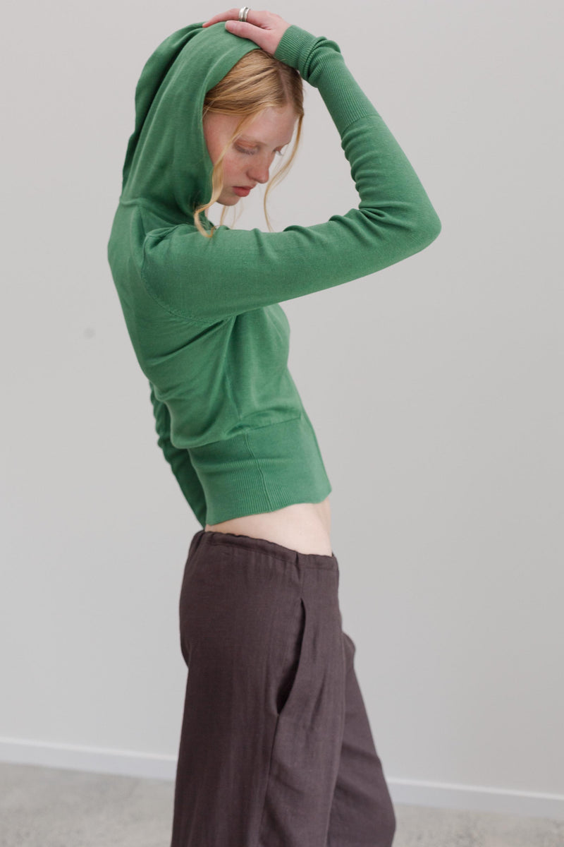 Wes Silk Cotton Hoodie - Fresh Green