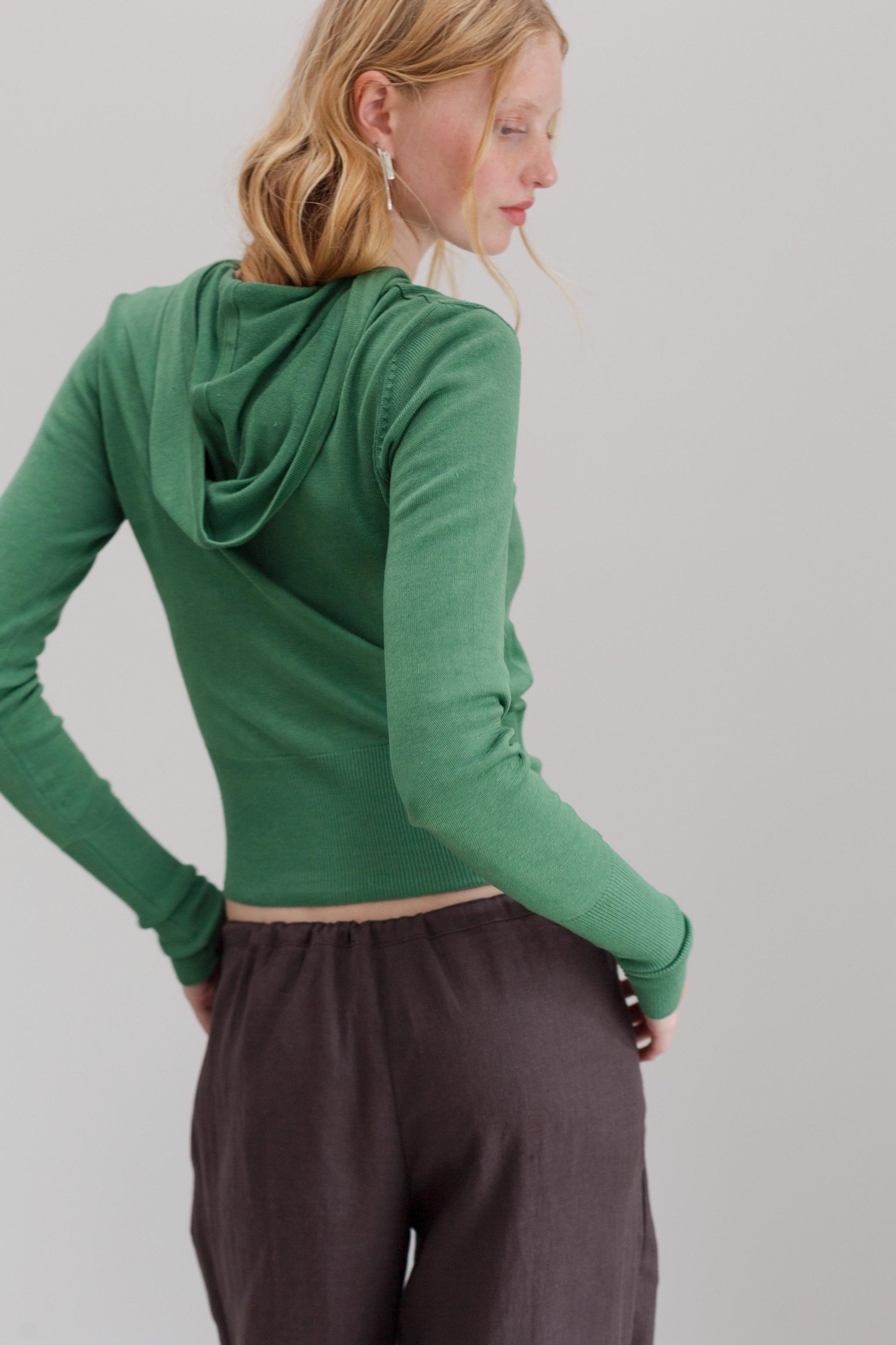 Wes Silk Cotton Hoodie - Fresh Green