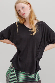Kind Hemp Embroidery Top - Black