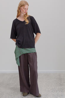 Kind Hemp Embroidery Top - Black