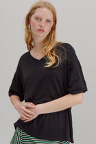 Kind Hemp Embroidery Top - Black