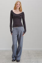 Flower Silk Top - Riverstone