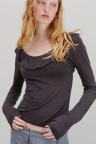Flower Silk Top - Riverstone