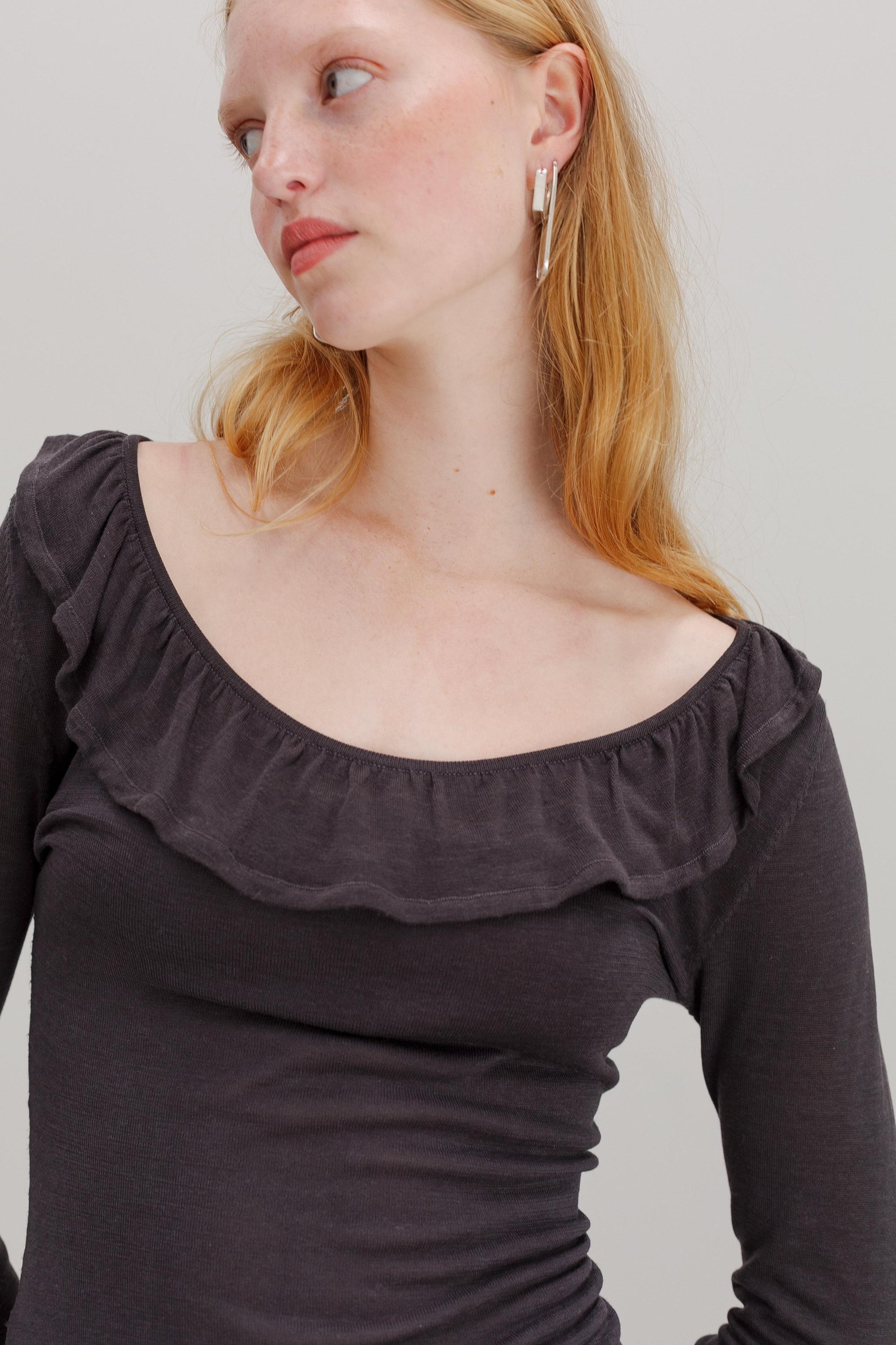 Flower Silk Top - Riverstone