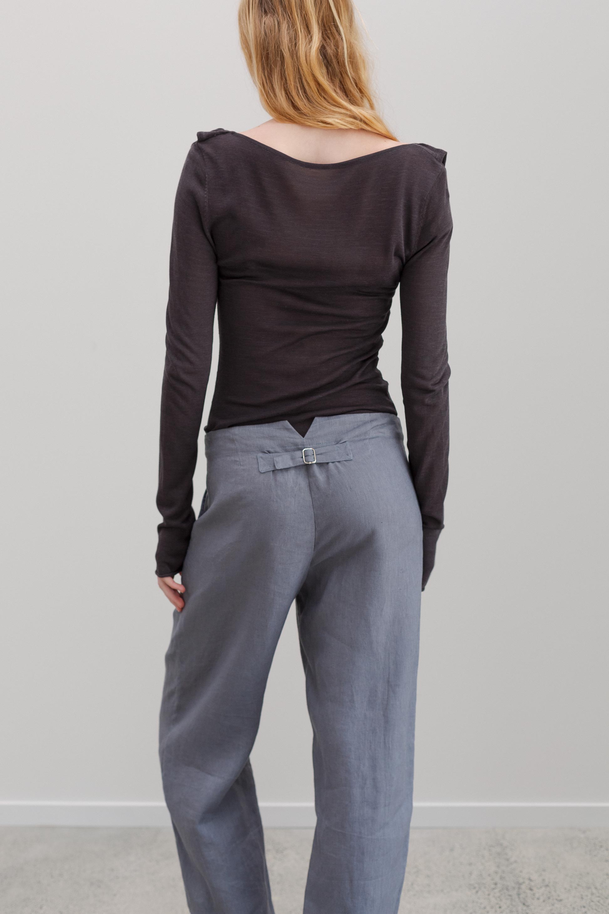 Flower Silk Top - Riverstone