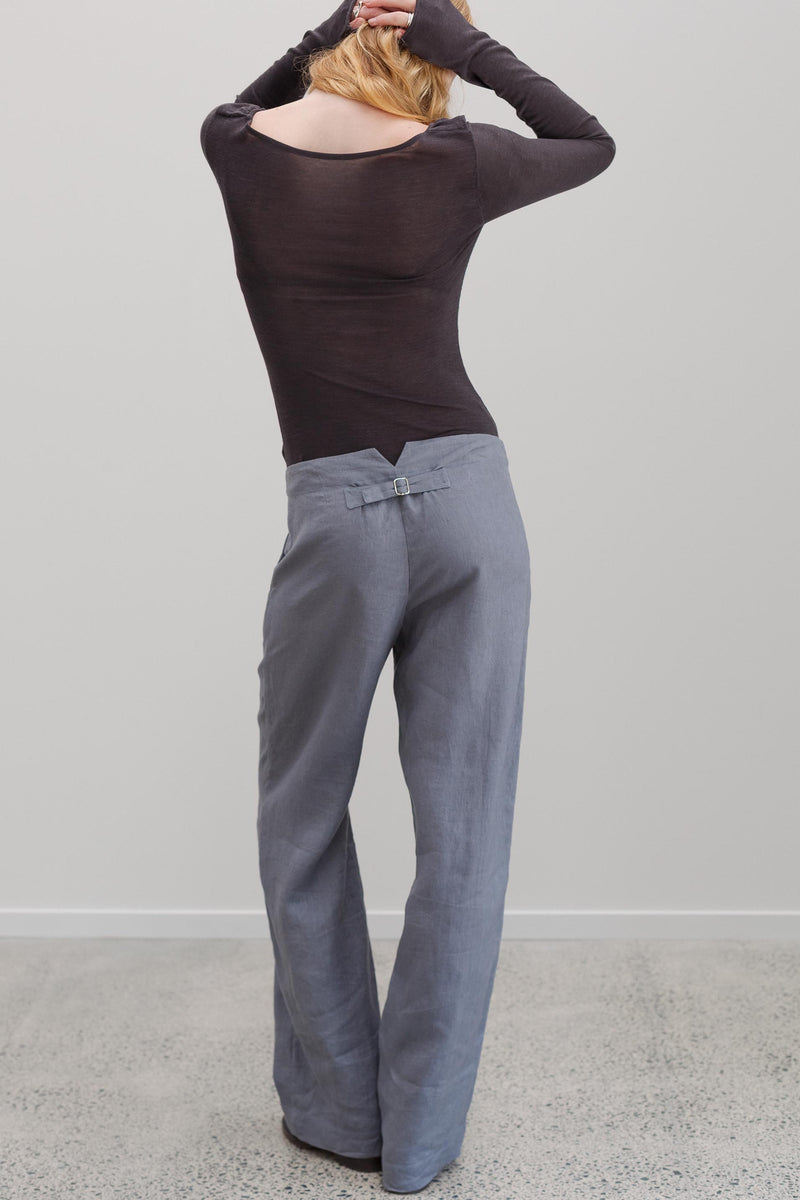 Leeway Linen Pants - Slate