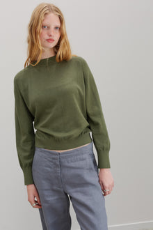 Florin Cashmere Cotton Jumper - Olive
