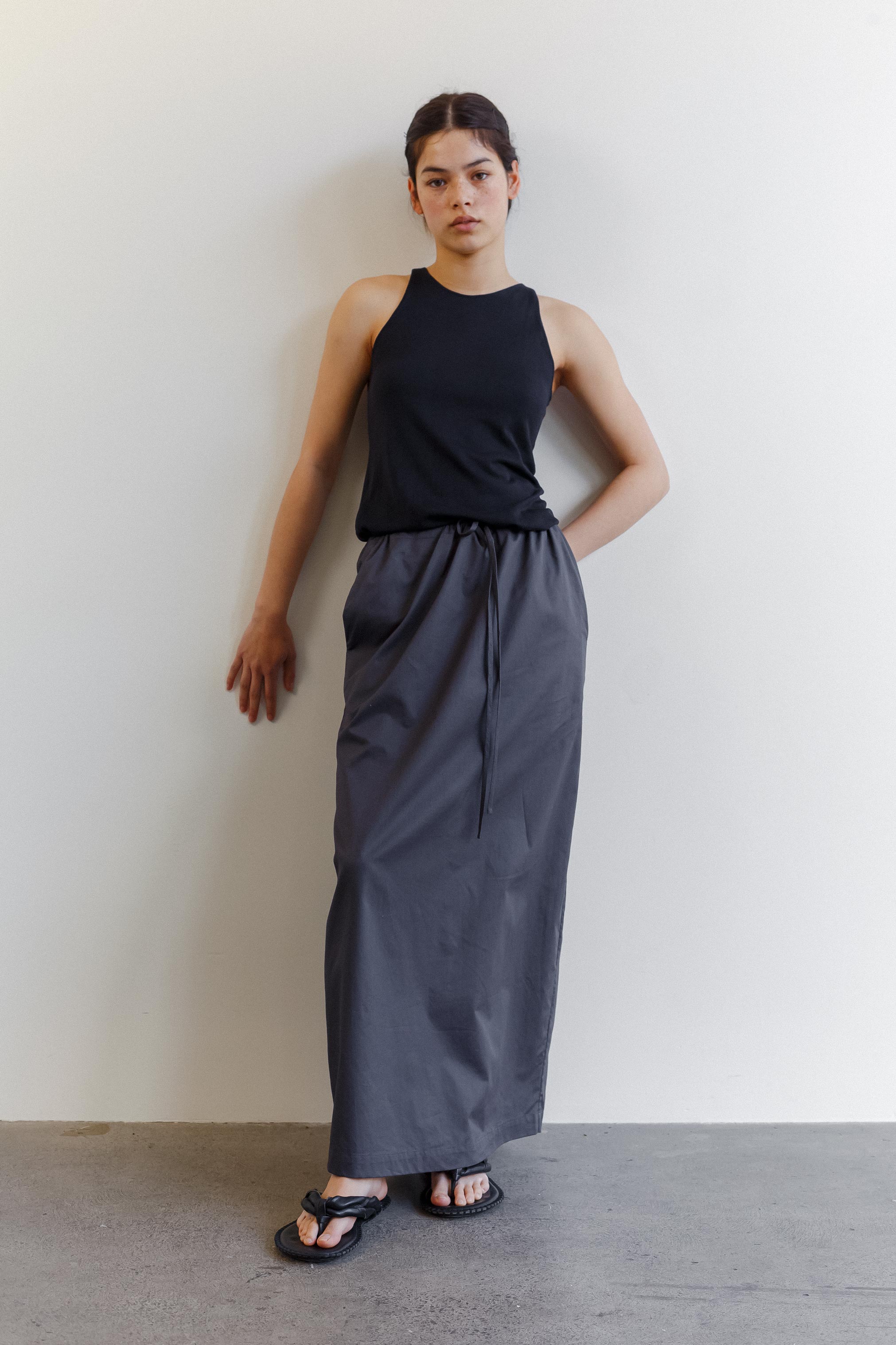 Hera Cotton Skirt - Charcoal