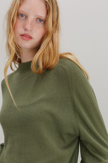 Florin Cashmere Cotton Jumper - Olive