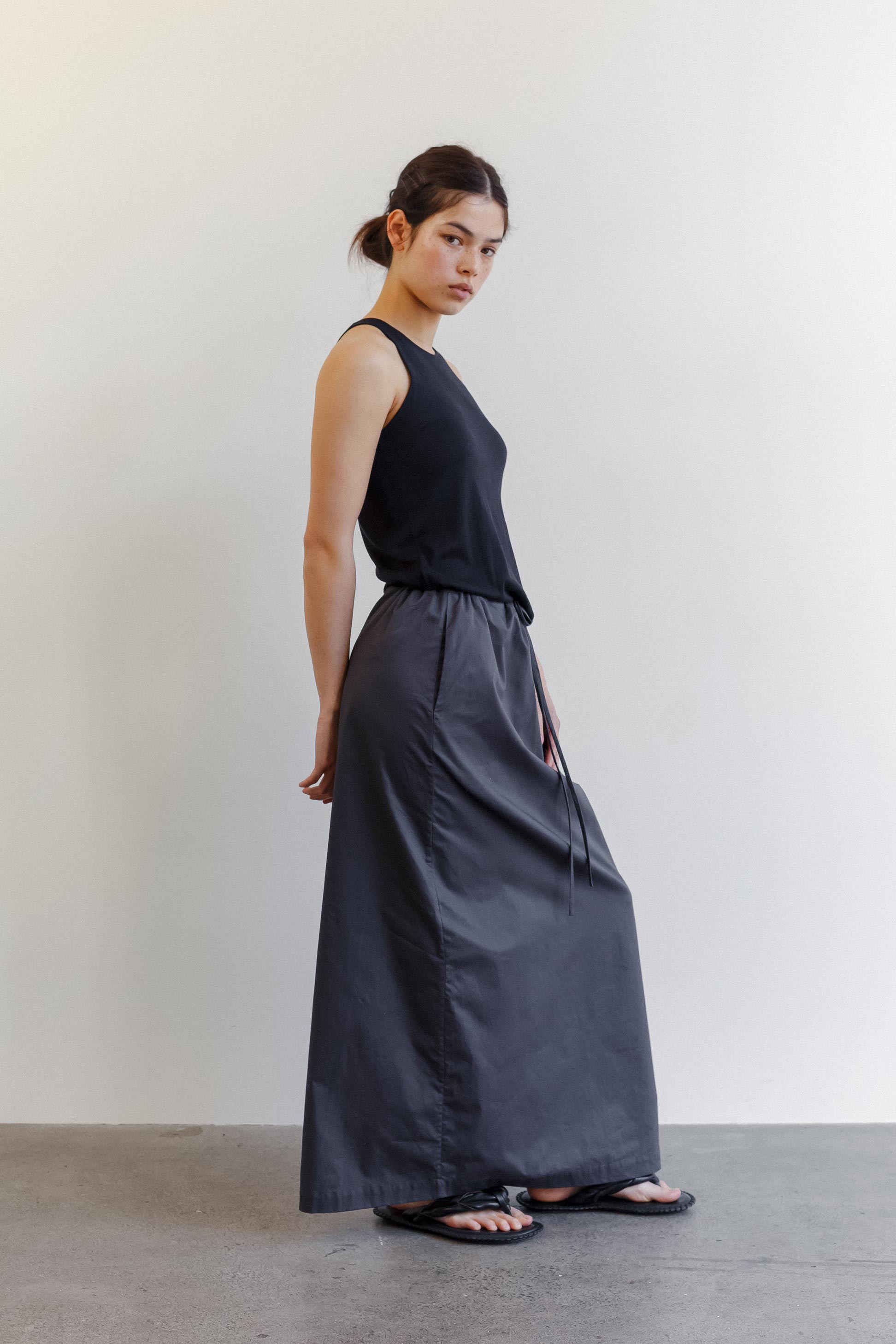 Hera Cotton Skirt - Charcoal