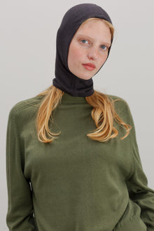 Lyla Silk Cashmere Hood - Carbon