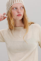 Mink Silk Embroidery Top - Shell