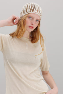 Mink Silk Embroidery Top - Shell