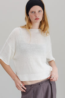 Maria Linen Top - White