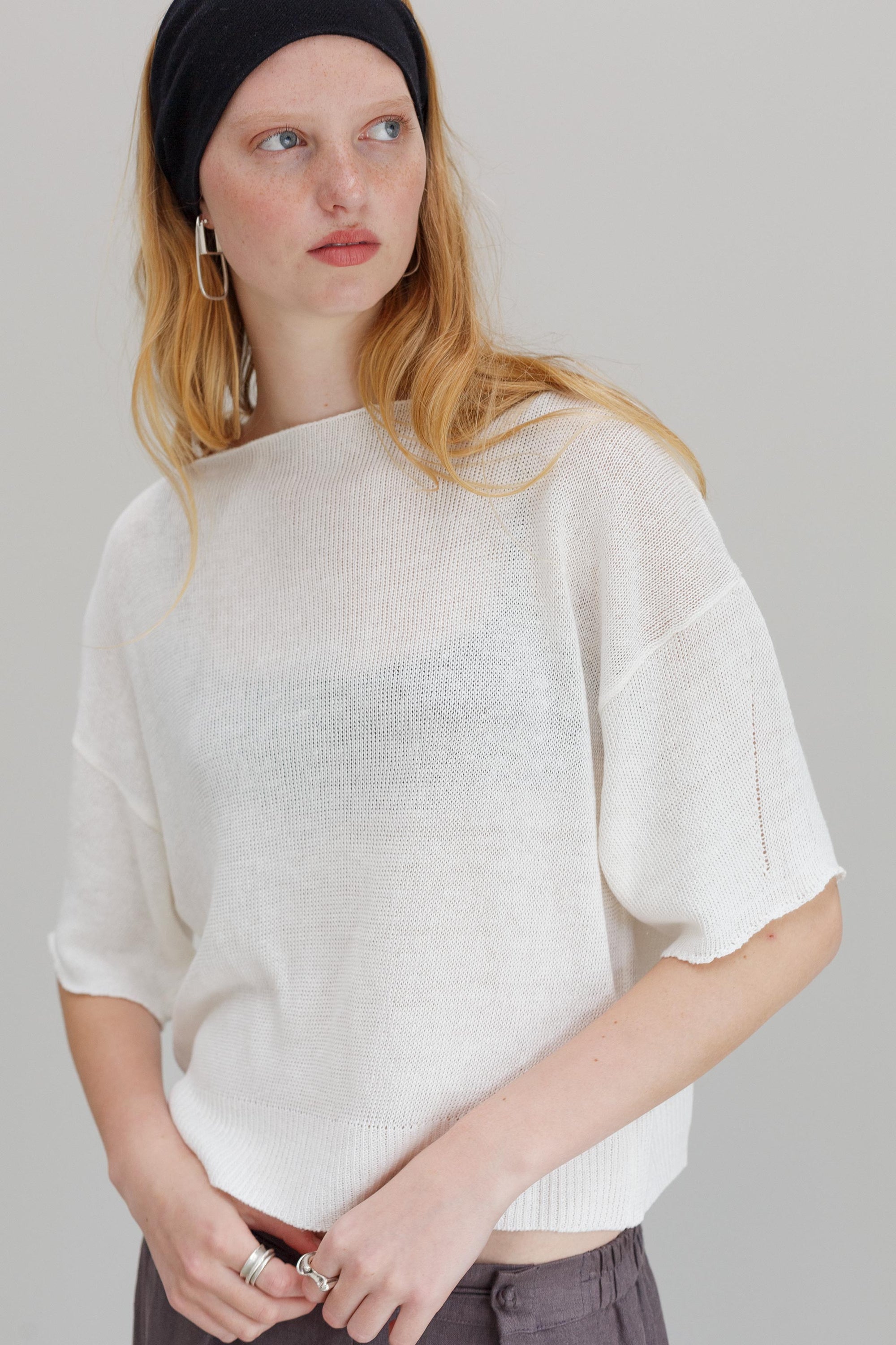 Maria Linen Top - White