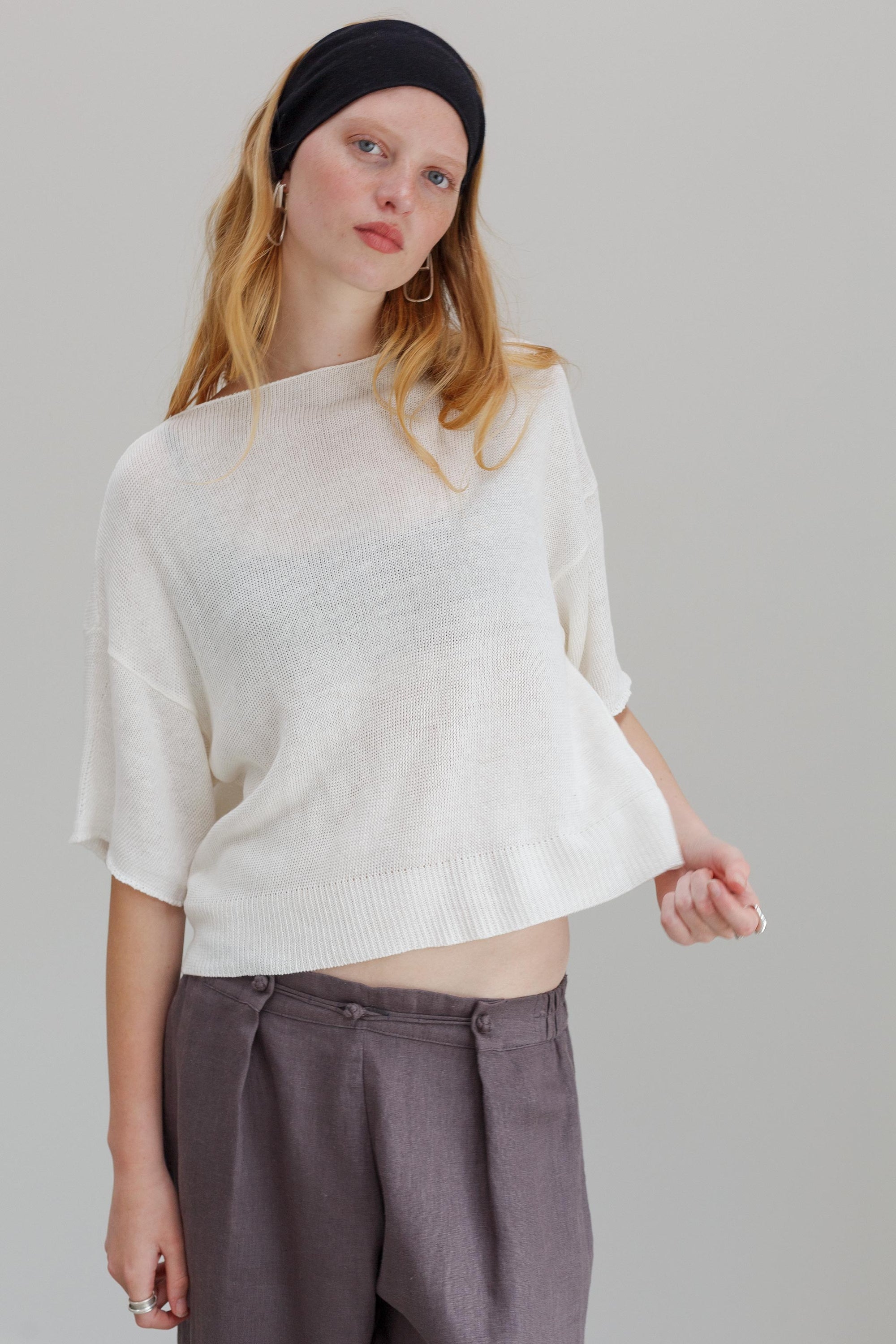 Maria Linen Top - White