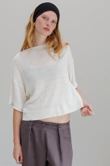 Maria Linen Top - White