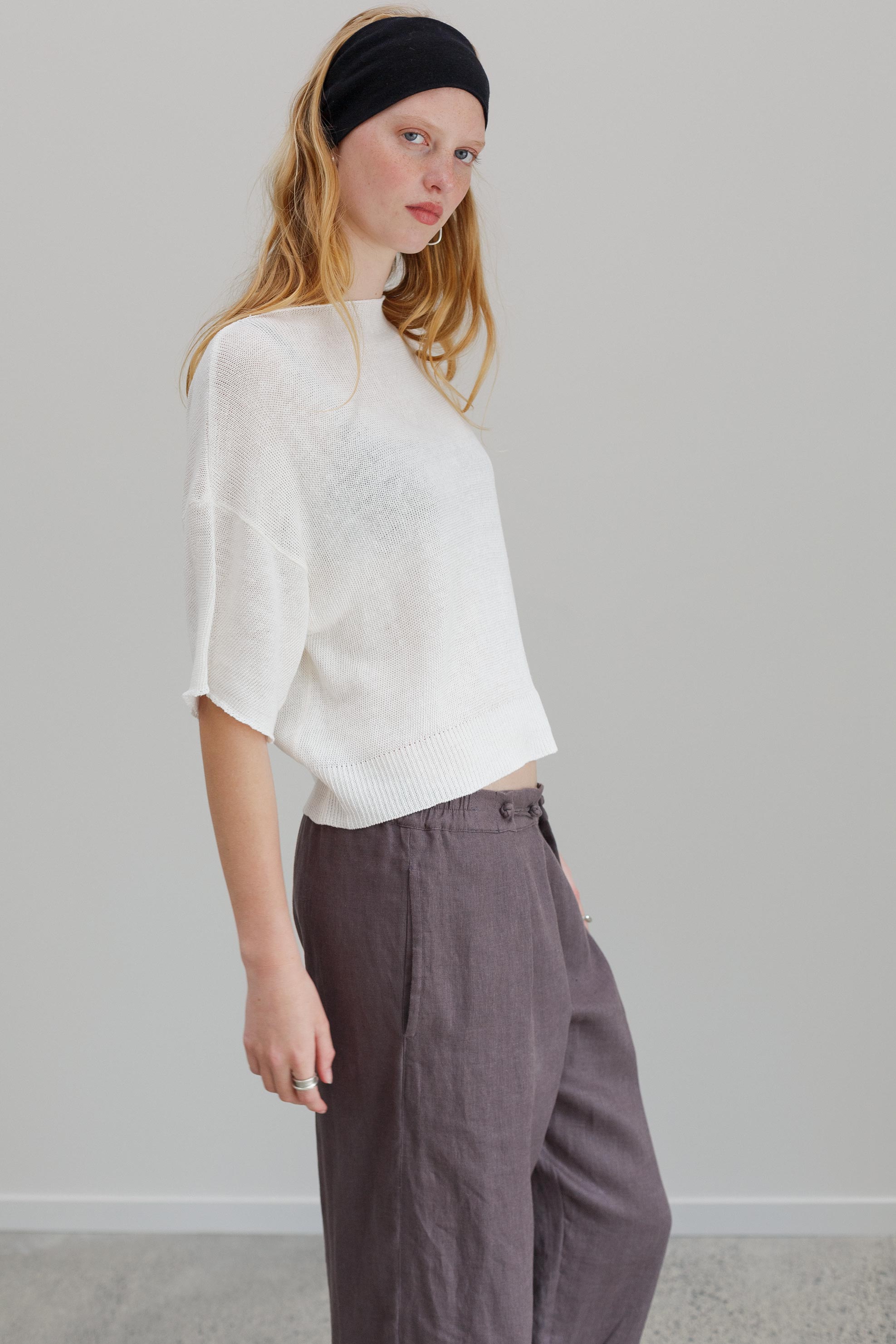 Maria Linen Top - White