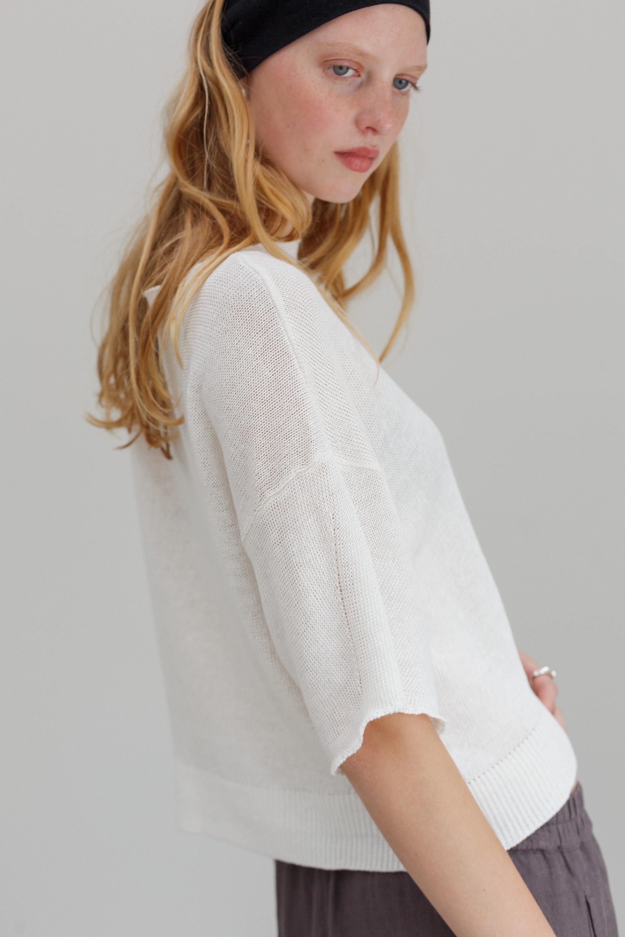 Maria Linen Top - White