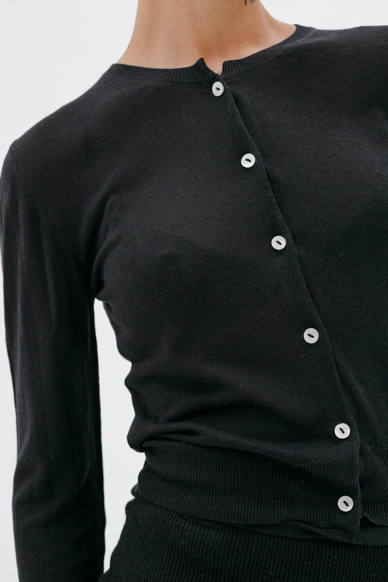 Queenie Silk Cardigan - Black