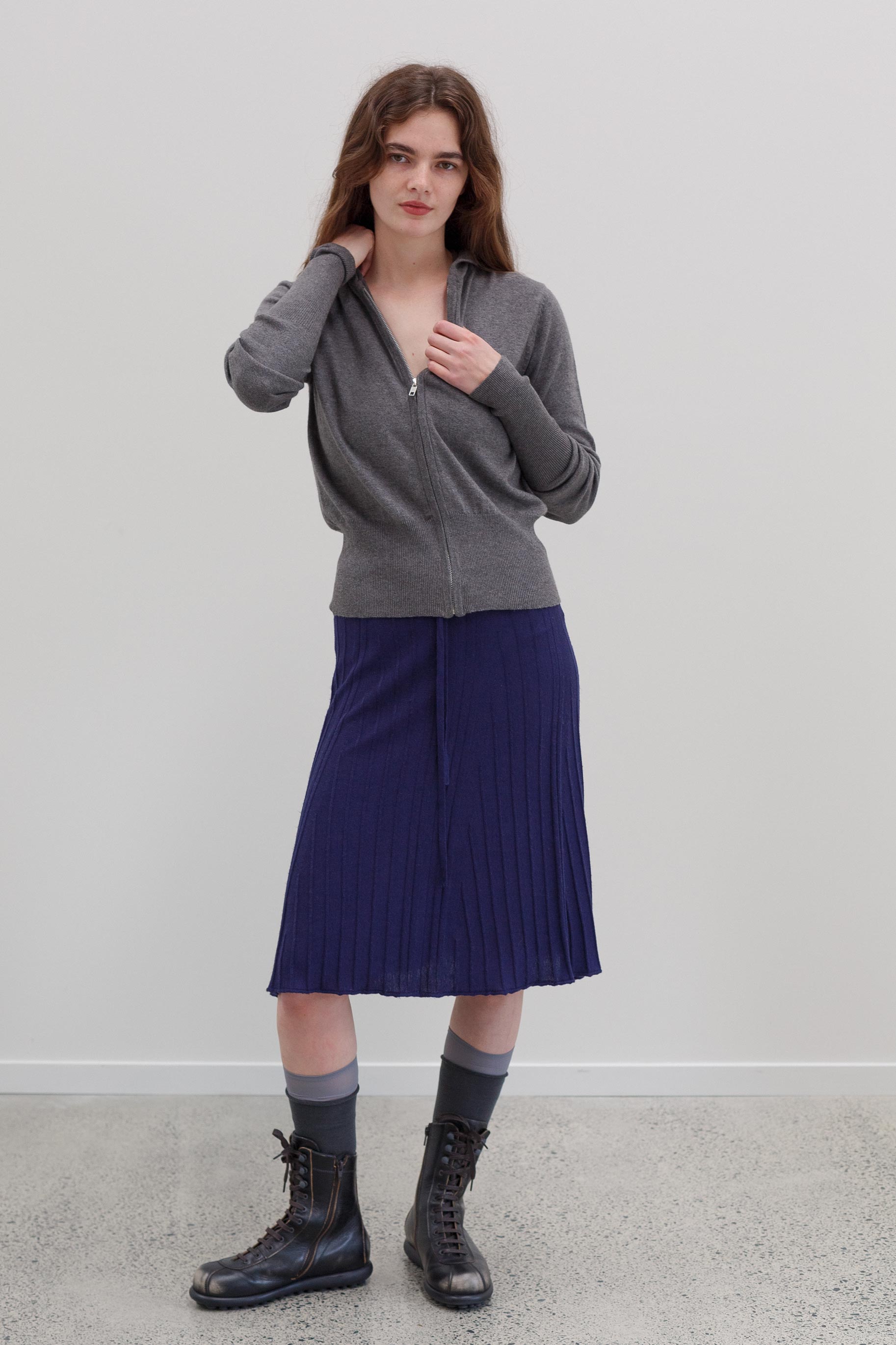 Lyra Cashmere Silk Cape - Berry Noir