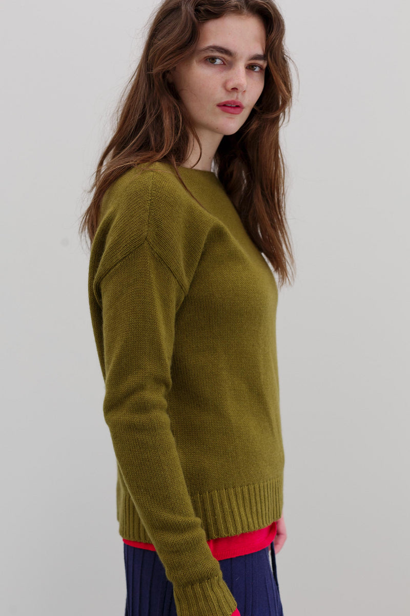 Ome Cashmere Jumper - Deep Chartreuse