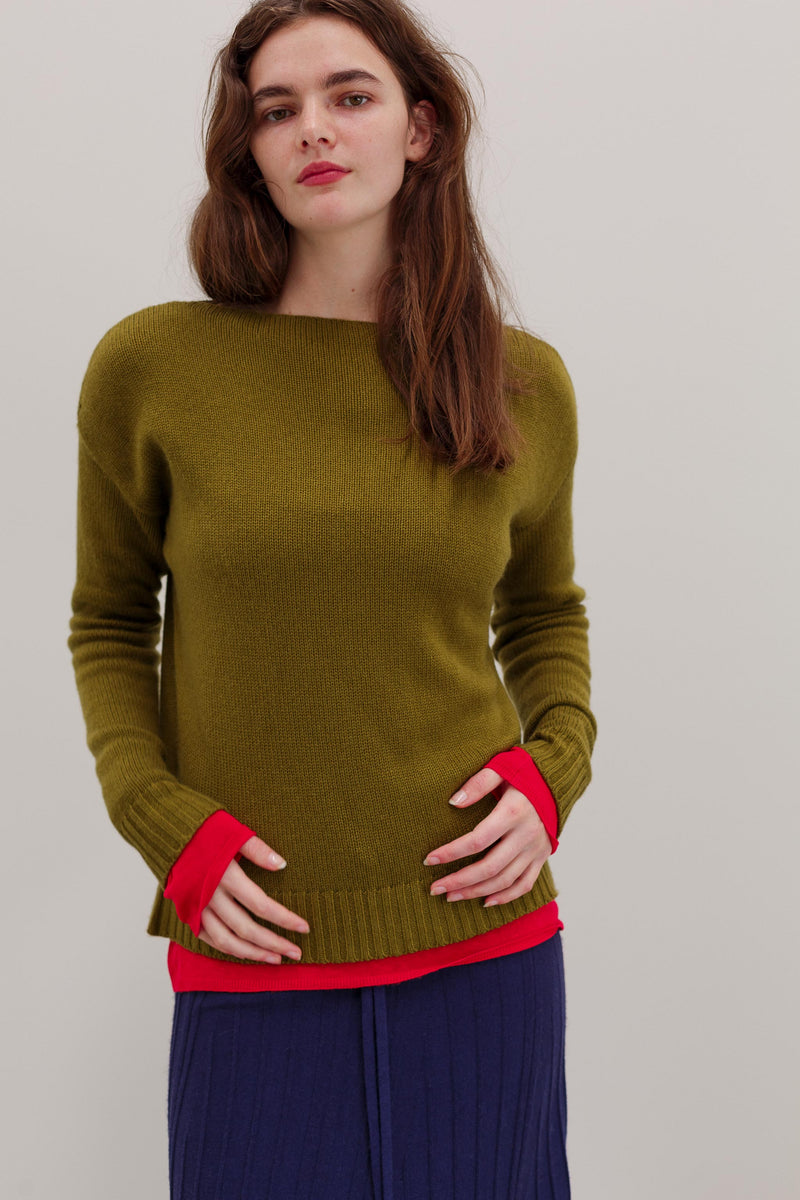 Ome Cashmere Jumper - Deep Chartreuse