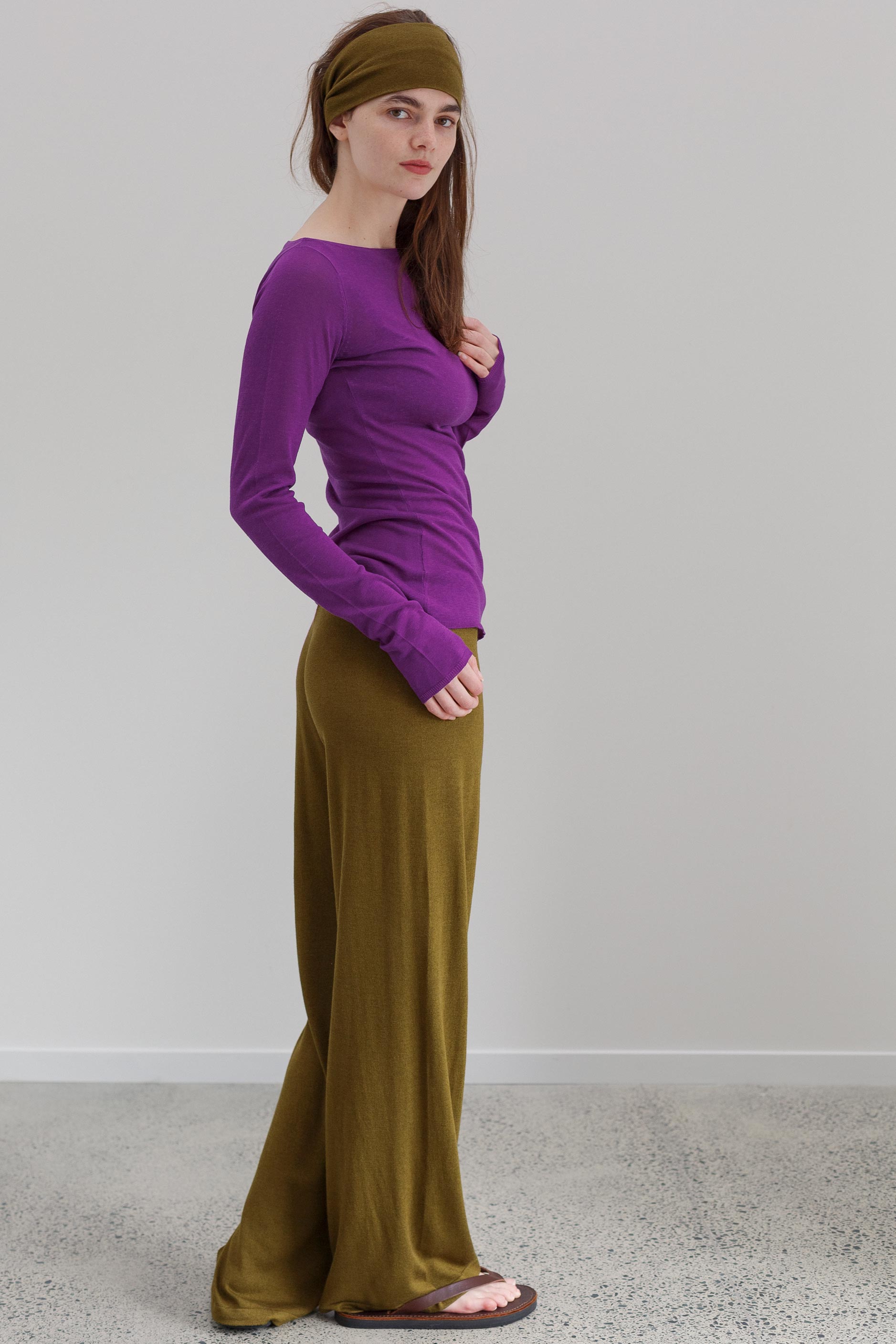Carter Silk Cashmere Pants - Deep Chartreuse